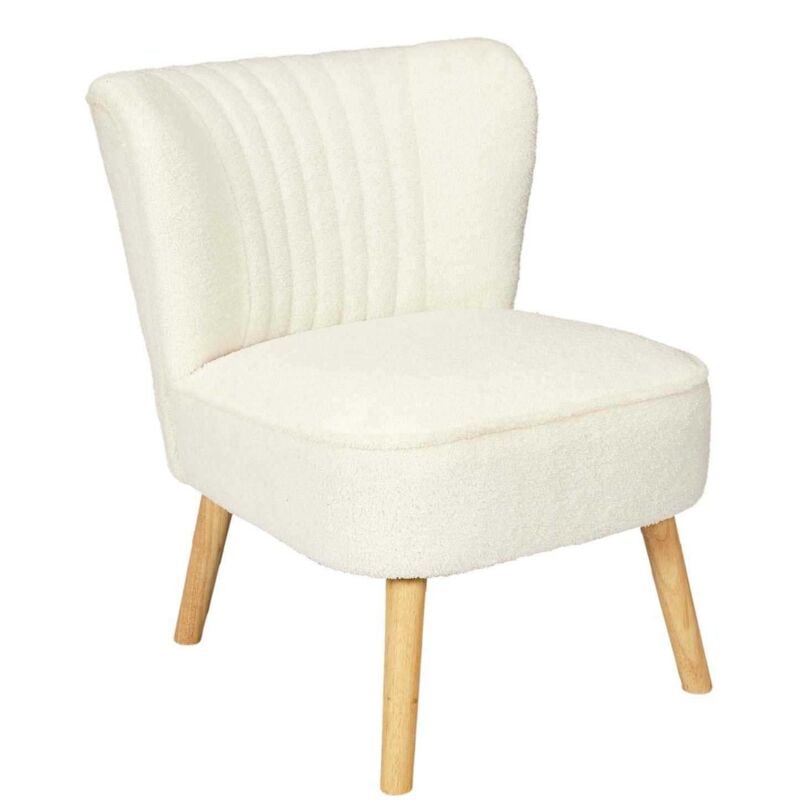Fauteuil Bouclette Erika Blanc Home Deco Factory
