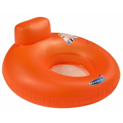 Fauteuil bouée gonflable pour piscine fluo Kerlis - Ø 122 H63 cm - Orange