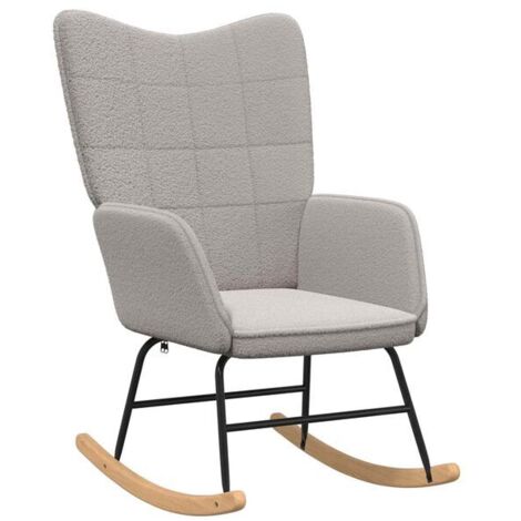 Fauteuil bouillotte chauffant en fausse fourrure de mouton gris clair – Siège confortable avec fonction chauffage réglable, idéal pour salon ou chambre