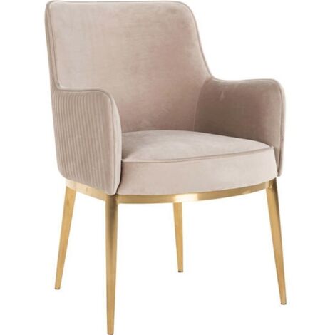 Fauteuil Breeze CHR - Taupe et pieds brossés or