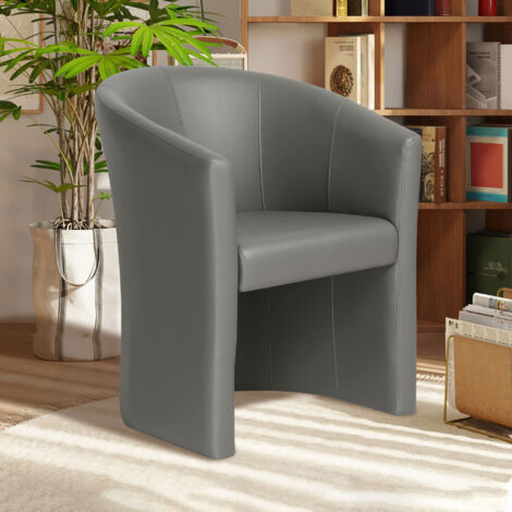 Fauteuil cabriolet 64x62x81 cm en PU taupe - KABIZ