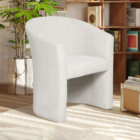 Fauteuil cabriolet 64x62x81 cm en tiss bouclette sable - KABIZ