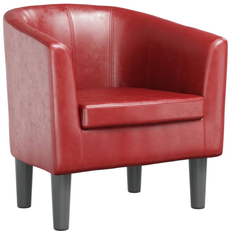 Fauteuil rouge bordeaux similicuir Vidaxl