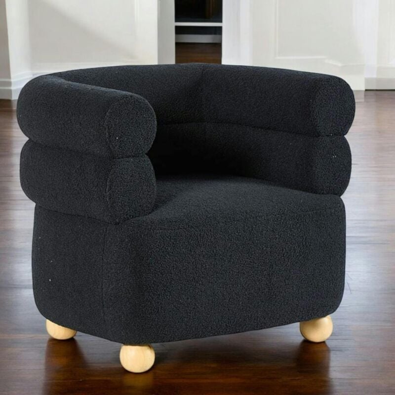 Fauteuil cabriolet design tissu bouclé bleu iena