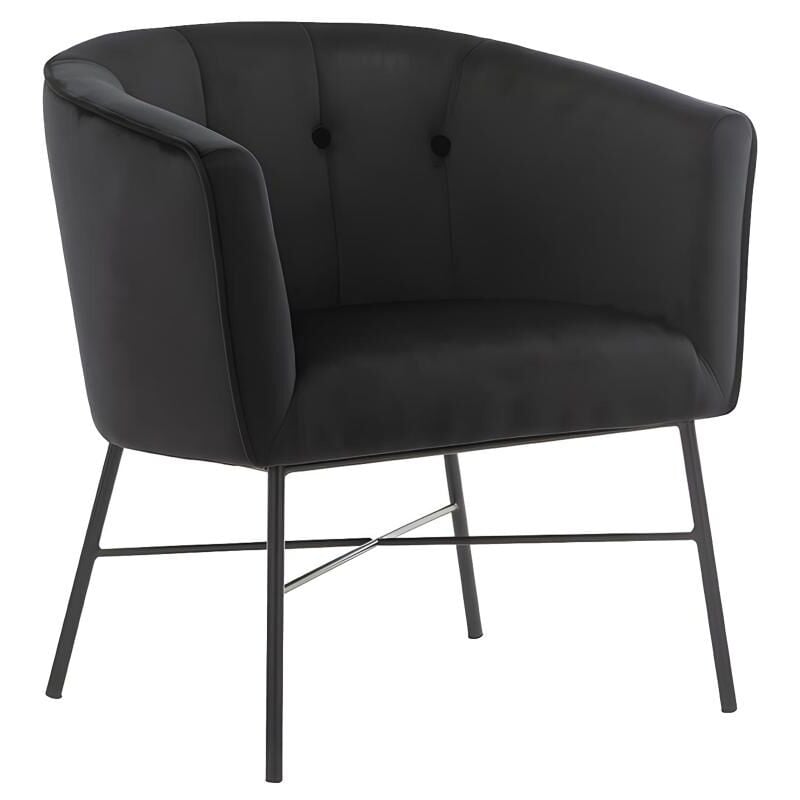 Fauteuil cabriolet en velours fakart - Noir