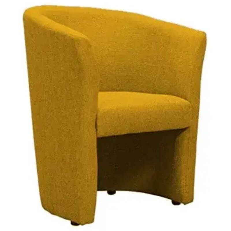 Fauteuil cabriolet en tissu jaune moutarde design contemporain - cabri