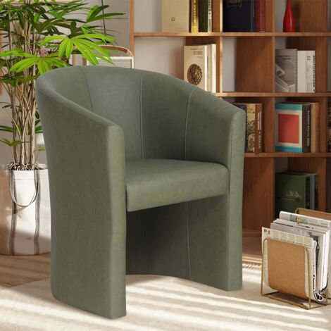 Fauteuil cabriolet vert kaki en PU ELIOT