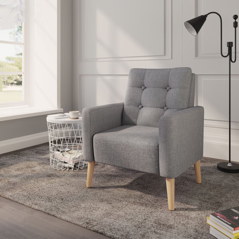 Fauteuil relax fauteuil scandinave fauteuil lounge 72x72x81cm gris Mondeer