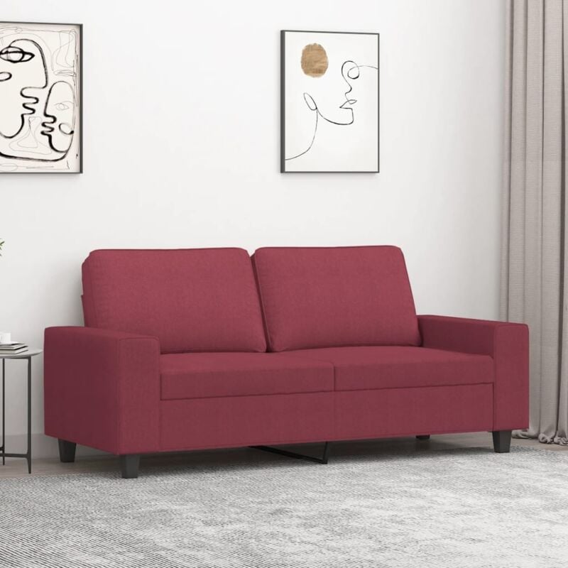 Vidaxl - Canapé à 2 places Rouge bordeaux 140 cm Tissu