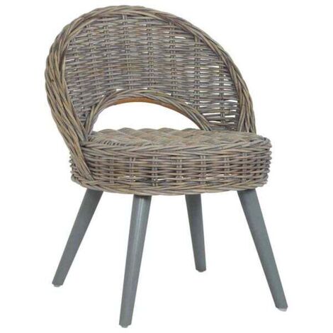 Fauteuil canapé en rotin Kubu gris