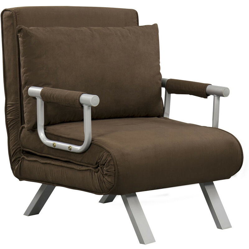 MH - Fauteuil Canapé-lit 1 personne en métal Max Marron