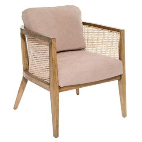 Fauteuil Cannage Design "Koza" 78cm Taupe