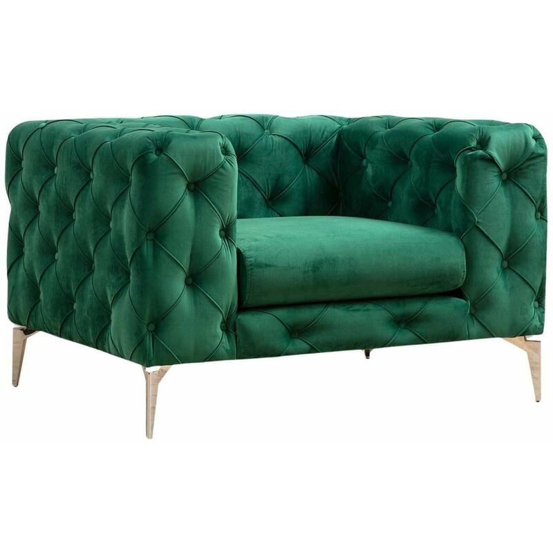 Fauteuil en velours capitonné Como