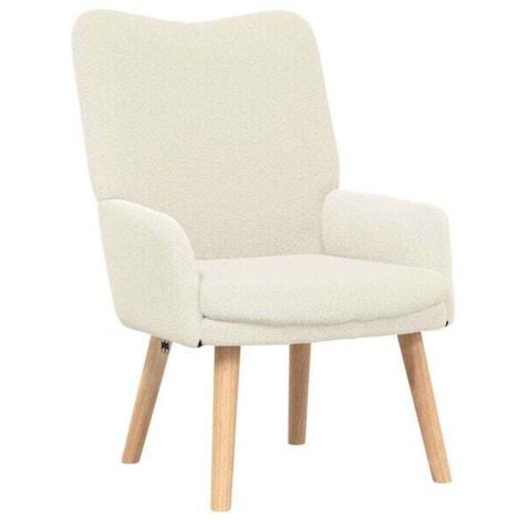 Fauteuil capitonné moderne en tissu beige – Assise confortable 63 x 67 x 94 cm – Siège salon ou bureau avec dossier haut et rembourrage épais