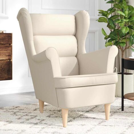 Fauteuil-Chaise de relaxation-Fauteuil Relax blanc 74x84x100 cm lin 602112