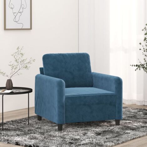 Fauteuil-Chaise de relaxation-Fauteuil Relax Bleu 60 cm Velours 877539