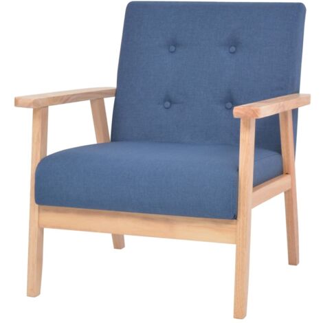 Fauteuil-Chaise de relaxation-Fauteuil Relax Bleu Tissu 860683