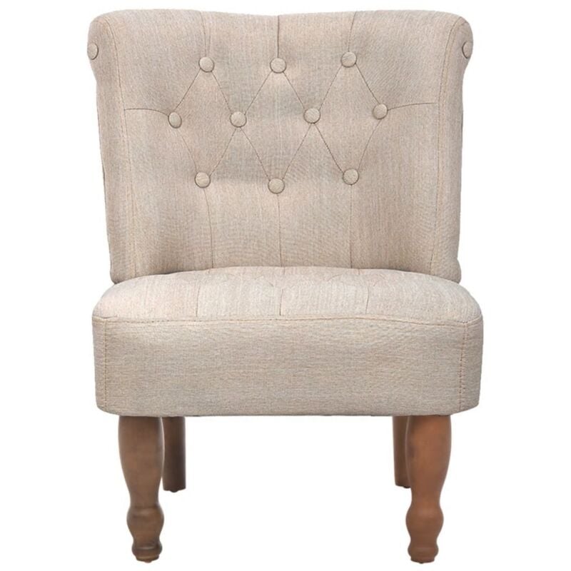 Fauteuil chaise siège lounge design club sofa salon de style france crème tissu