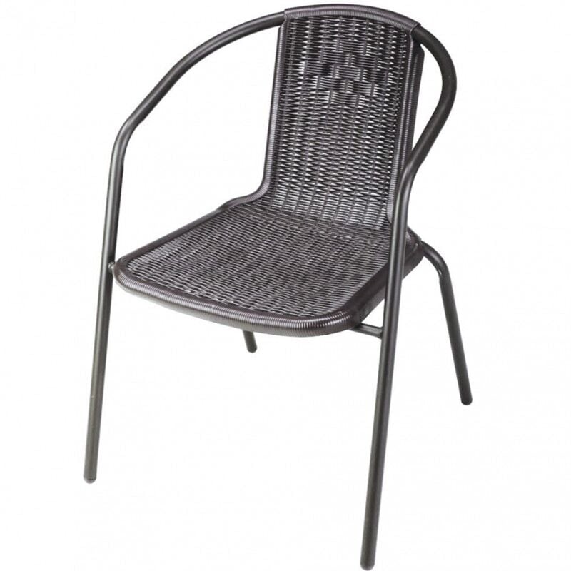 Fauteuil chaise Vette en rotin marron avec structure en acier cm.m.55x53x72h pour bar jardin terrasse