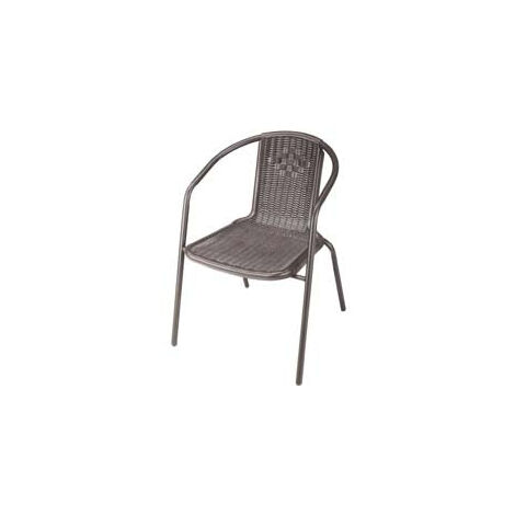 Fauteuil chaise Vette en rotin marron avec structure en acier cm.m.55x53x72h pour bar jardin terrasse