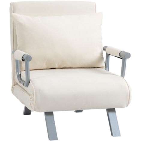 Fauteuil chauffeuse canapé-lit convertible 1 place déhoussable
