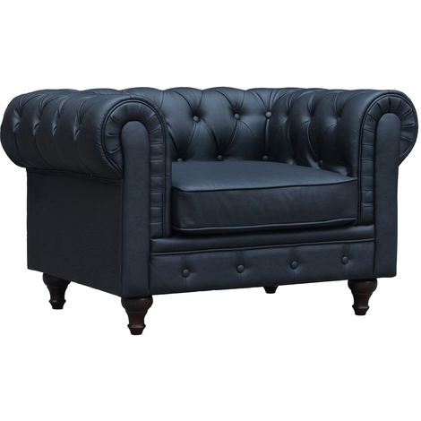 HABITAT ET JARDIN Fauteuil Chesterfield "Aliza" - 111 x 82 x 70 cm - Noir