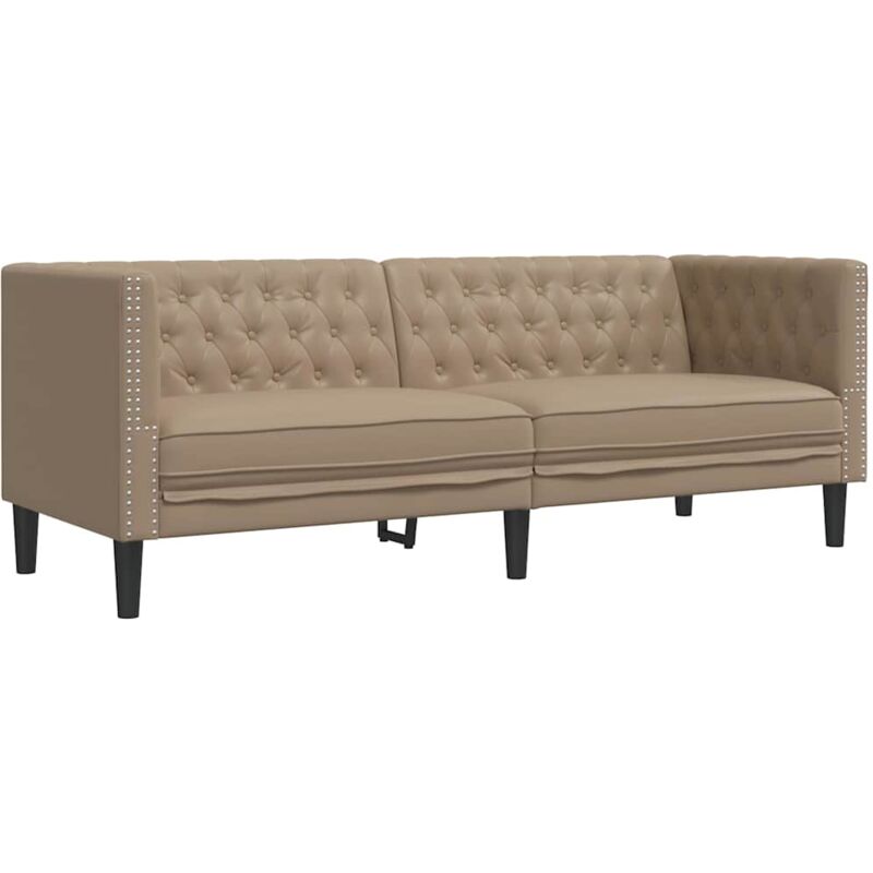 Vidaxl - Canapé à 3 places Chesterfield cappuccino similicuir