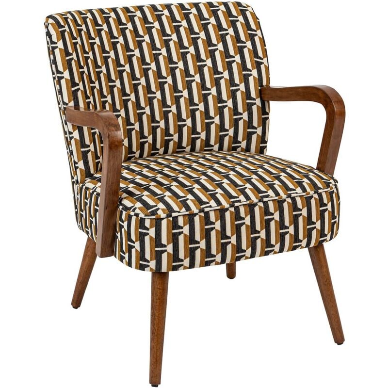 Atmosphera - Fauteuil Chiara beige et noir créateur d'intérieur