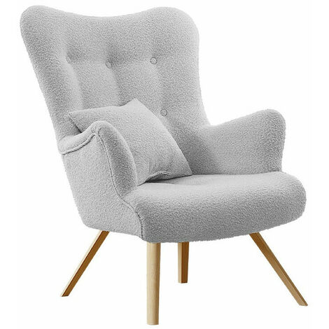Fauteuil Clovis 106, Baloo 2085, 100x76x90cm, Tapisserie, Pieds: Bois, 0
