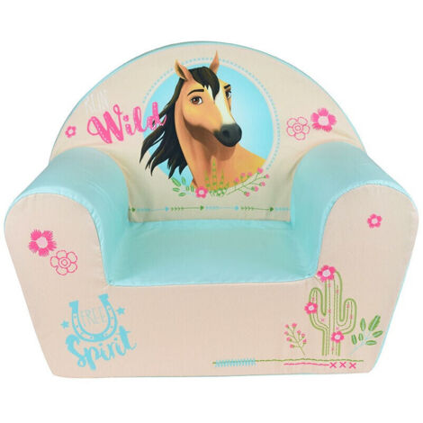 Fauteuil club en mousse cheval Spirit pour enfant