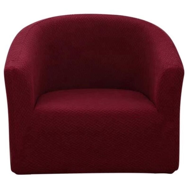 Fauteuil Club Housse, Stretch Canapé Housse 1-Pièce Canapé Meubles Protecteur Couverture, solide Eye-protéger Couleur Vin rouge