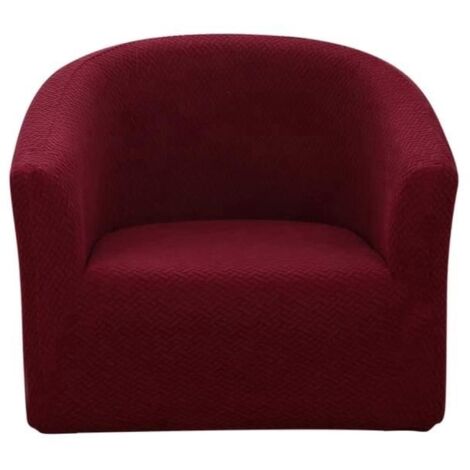 Fauteuil Club Housse, Stretch Canapé Housse 1-Pièce Canapé Meubles Protecteur Couverture, solide Eye-protéger Couleur Vin rouge