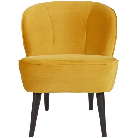 Fauteuil cocktail en velours - Ocre - SARA