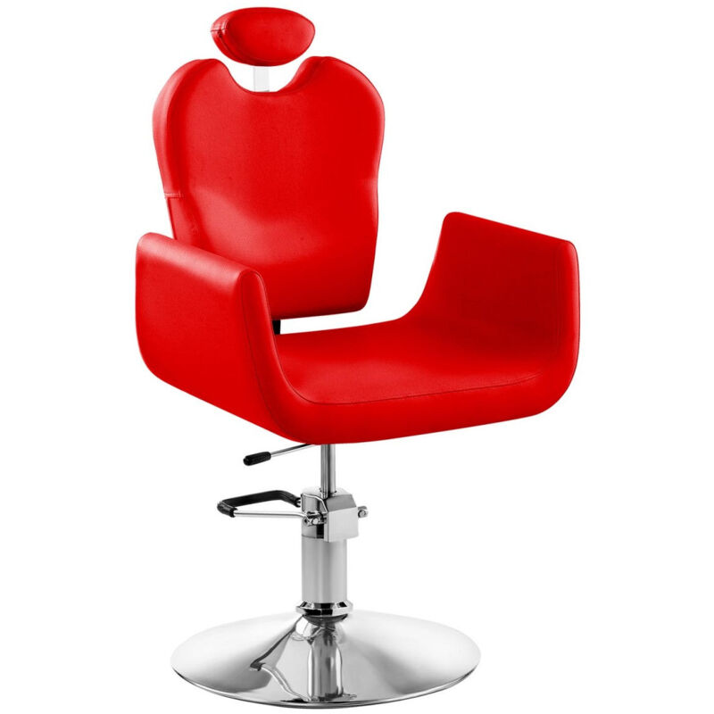 Helloshop26 - Fauteuil coiffure professionnel hauteur réglable rouge - Rouge