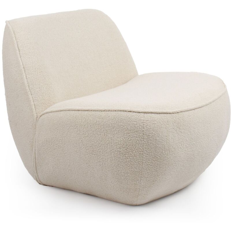 Cotecosy - Fauteuil confort sans accoudoir Lipame Tsse bouclette Beige
