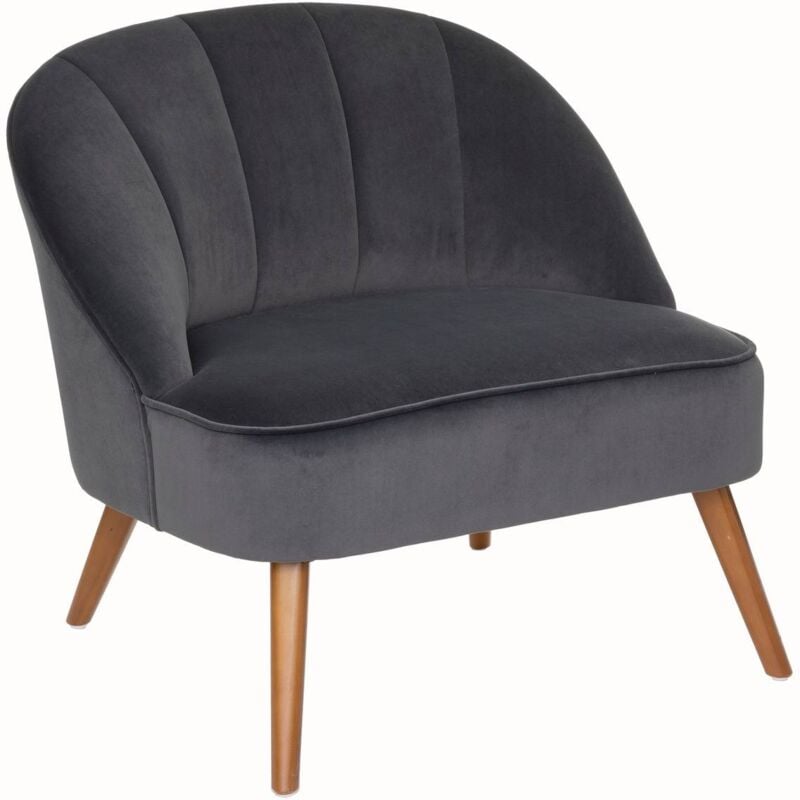 Atmosphera - Fauteuil Naova velours gris créateur d'intérieur
