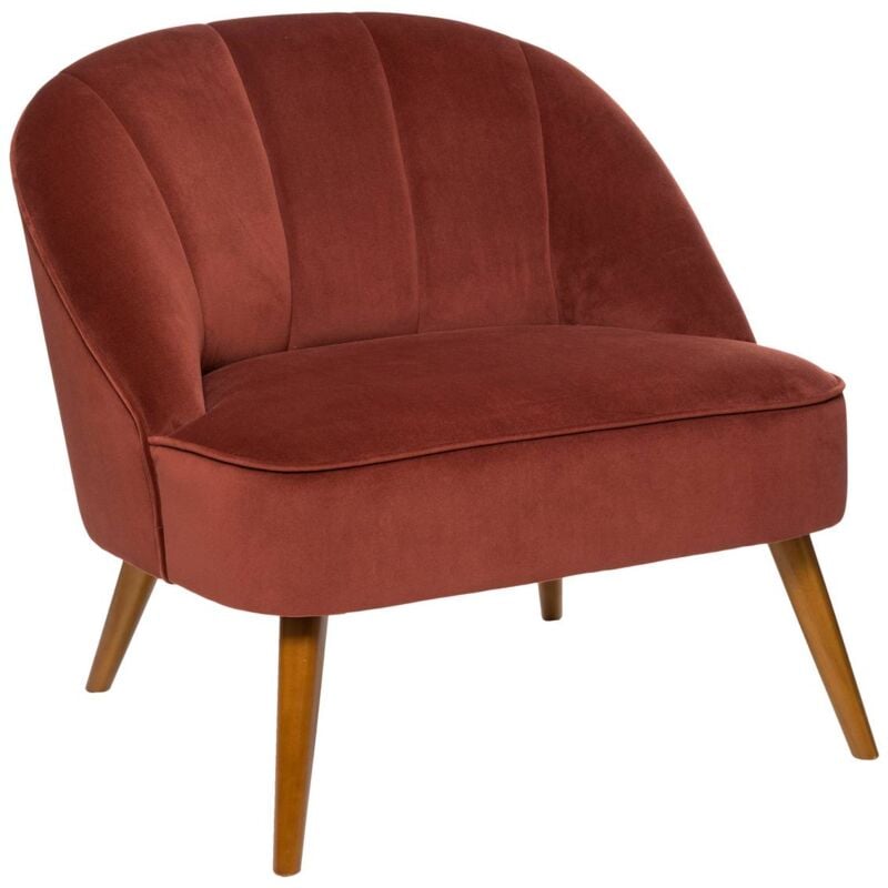 Fauteuil Naova velours rose terracotta Atmosphera créateur d'intérieur