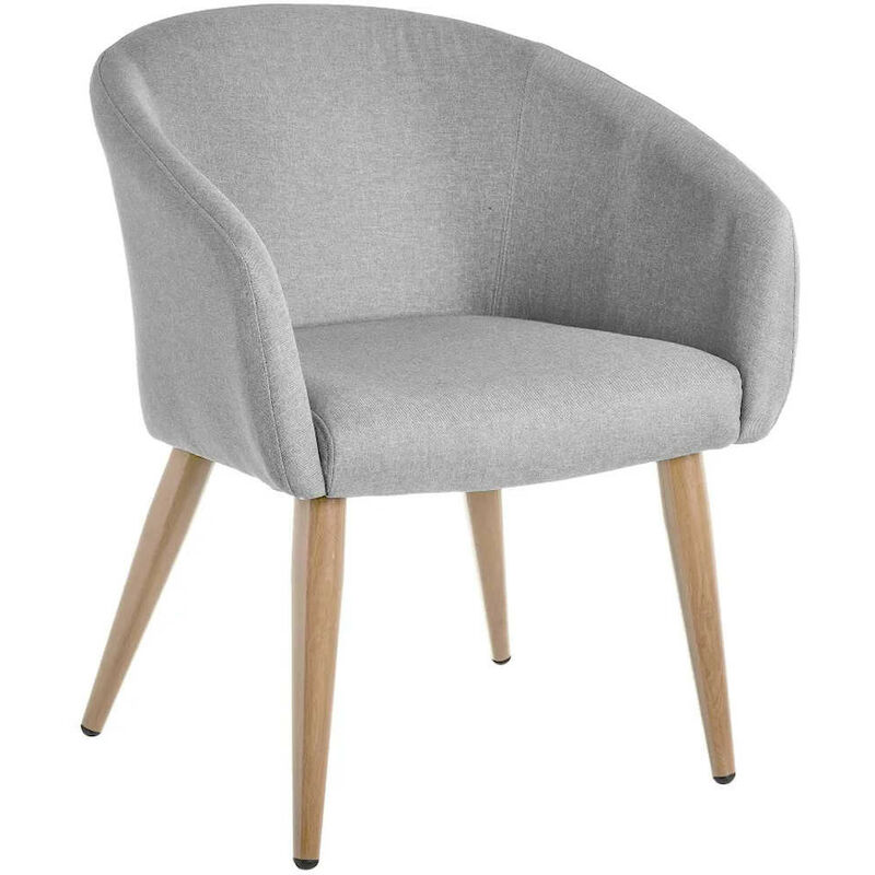 Natacha.b - Fauteuil contemporain tissu touché lin - Altur | Gris - Gris