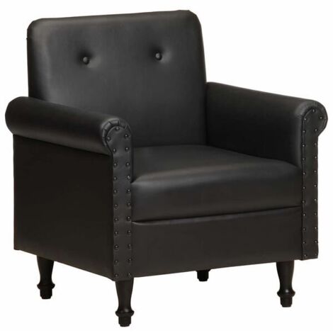 Fauteuil convertible en cuir véritable noir