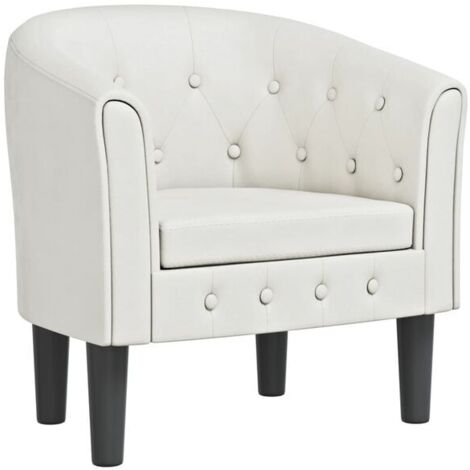 Fauteuil convertible en similicuir blanc