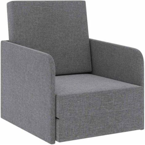 Fauteuil convertible en tissu gris clair