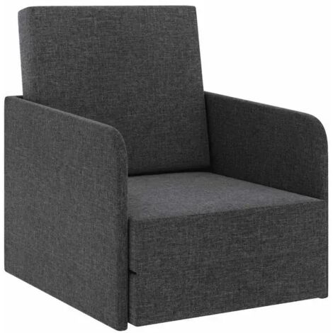 Fauteuil convertible en tissu gris foncé