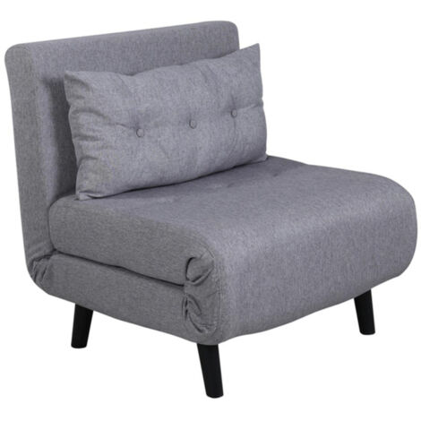 Fauteuil Convertible en Tissu "Vicky" 70cm Gris