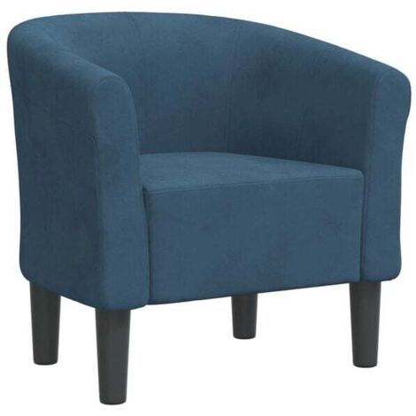 Fauteuil convertible en velours bleu foncé