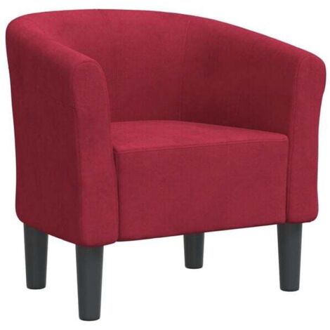 Fauteuil convertible en velours bordeaux