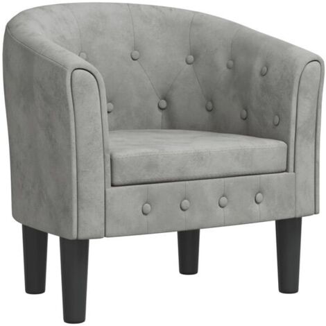 Fauteuil convertible en velours gris clair