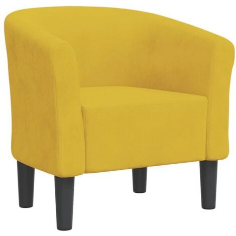 Fauteuil convertible en velours jaune