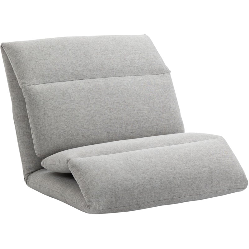 Fauteuil convertible fauteuil paresseux grand confort inclinaison dossier multipositions 90°-180° acier tissu gris clair