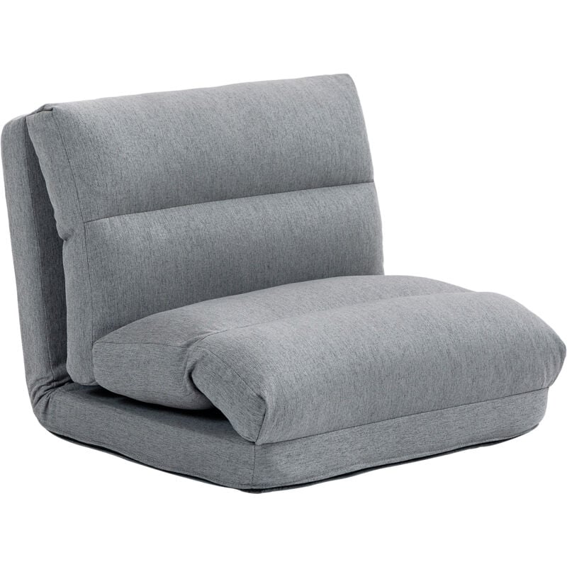 Fauteuil convertible fauteuil paresseux grand confort inclinaison dossier multipositions 90°-180° tissu gris chiné