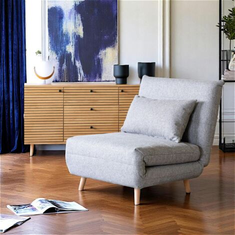 Fauteuil convertible gris BERLIN